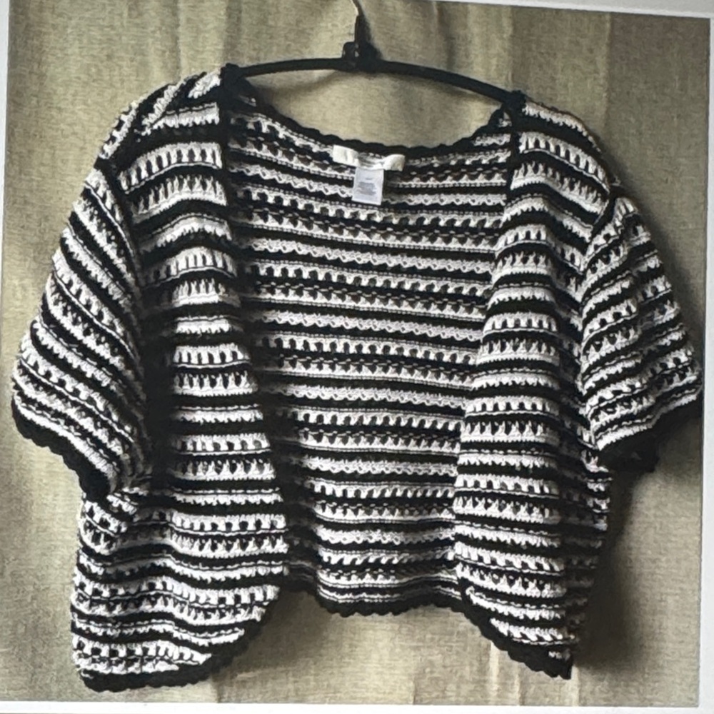 Liz Claiborne Black and White Knit Women's Bolero